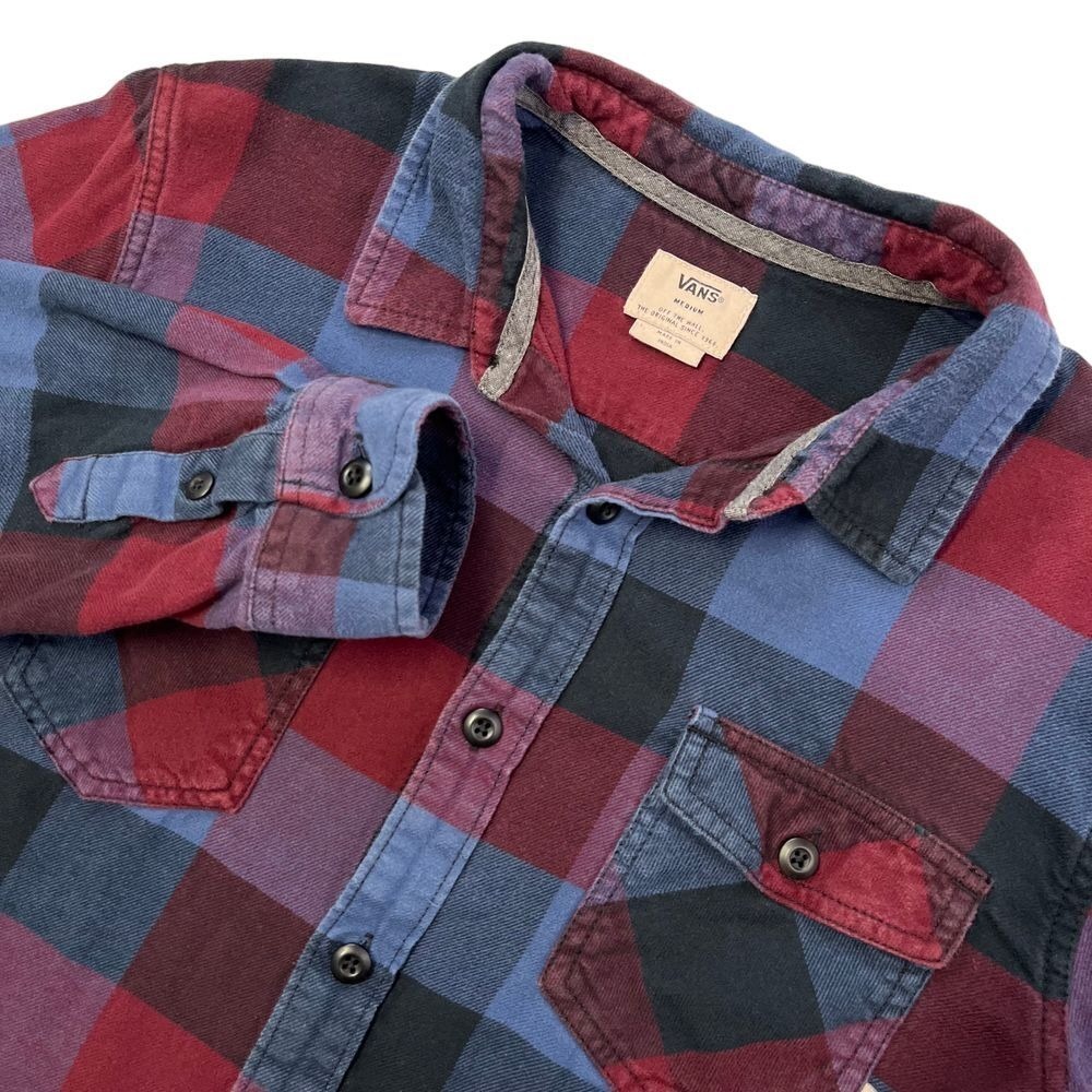 Vans Teen Youth Flannel Button Down Shirt, Vans Young Teen Maroon Flannel 478